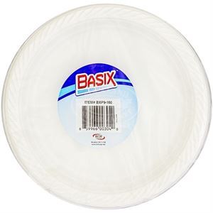 Basix Plates Plastic 9" 100 Pc