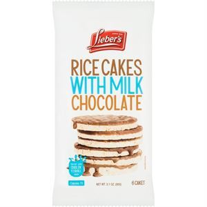 Lieber's Milk Chocolate Covered Rice Cakes, 3.1 oz (Pack of 16