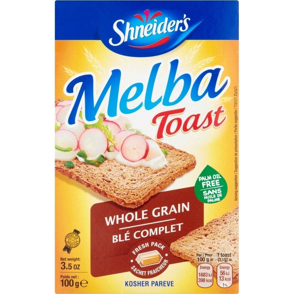 Shneider's Melba Toast Whole Grain, 3.5 Oz