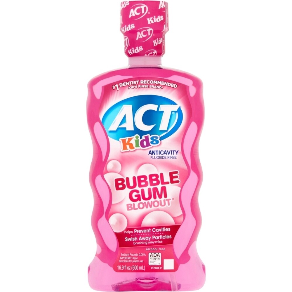 Act Liquid Mouthwash Kids A/C Bubble Gum, 16.9 Oz | RocklandKosher.com -  Online Kosher Groceries Delivery and Shipping from Monsey in Upstate New  York, image size:1000x1000