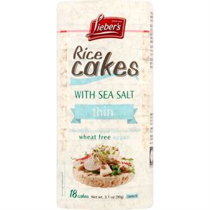 Lieber's Thin Rice Cake Sea Salt, 3.1 Oz