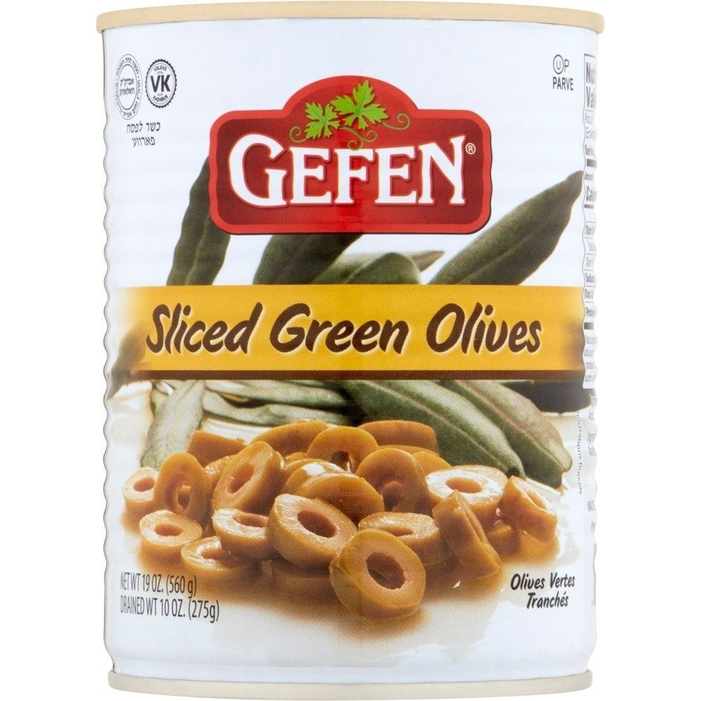Gefen Sliced Green Olives Can, 19 Oz