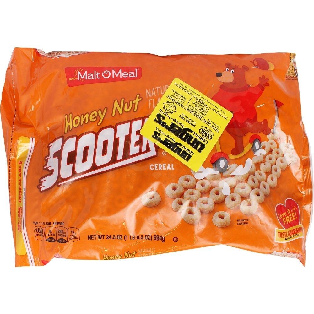 Malt O Meal Honey Nut Scooters Cereal, 24.5 Oz