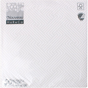 Nouveau Like Napkins White Design, 50 Ct