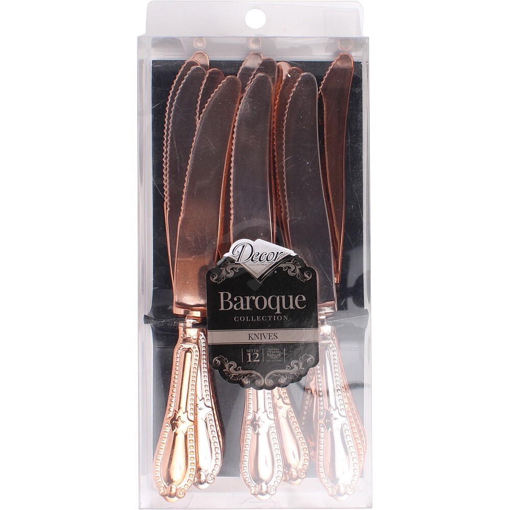Decor Knives Baroque Collection Rose Gold , 12 Ct