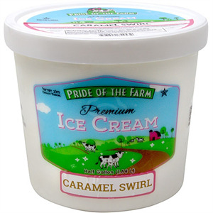 Pride Of Farm Caramel Swirl Ice Cream, 1.89 Lit