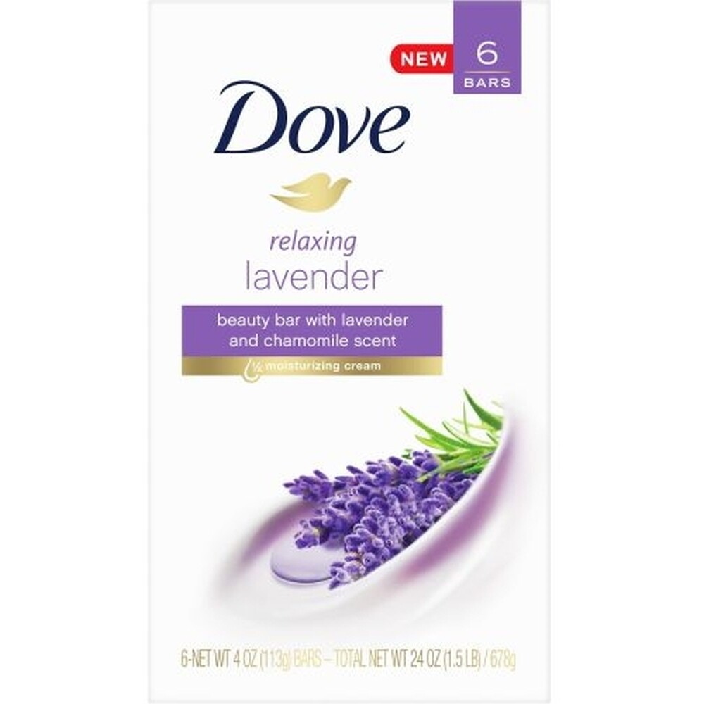 Dove Bar Soap Lavender, 6 Bar