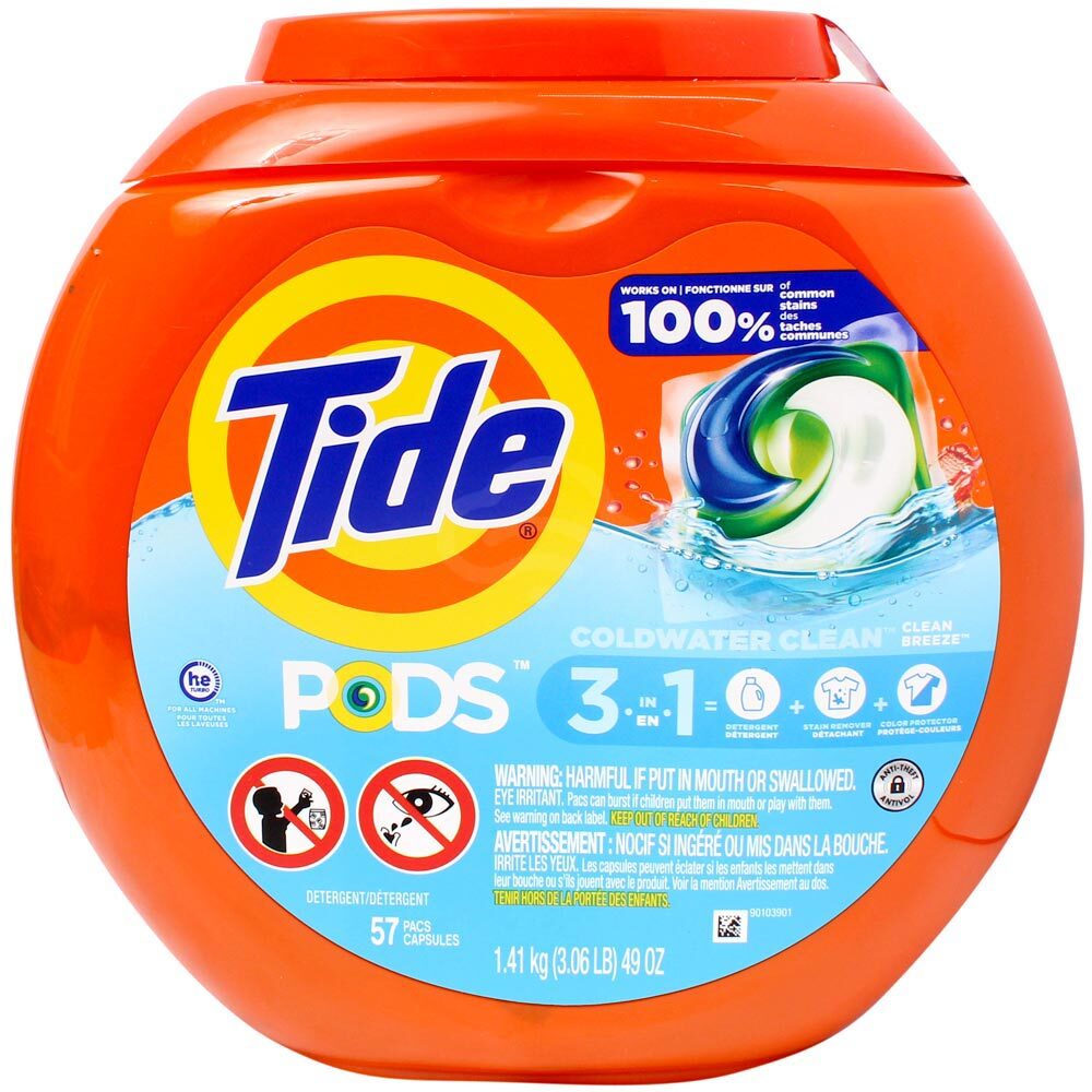 Tide Pods Clean Breeze He, 57 Pcs
