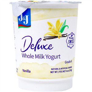 J&J Yogurt Deluxe Vanilla, 6 Oz