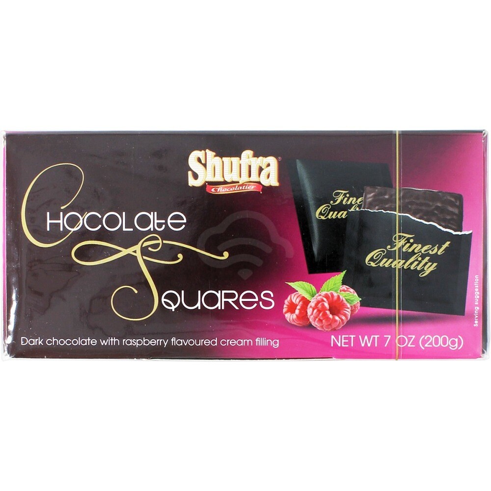 Shufra Chocolate Squares Raspberry, 7 Oz