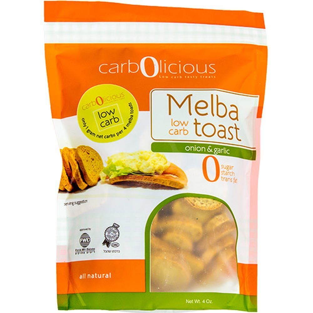 Carbolicious Melba Toast Onion Garlic Low C, 4 Oz