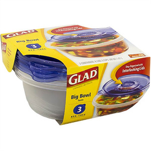 Gladware Containers Big Bowl 3Pk, 48 Oz