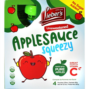 Lieber's Apple Sauce Pouches, 3.15 Oz