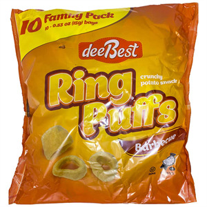 Dee Best Ring Puffs Bbq Family Pk, 10 Ct