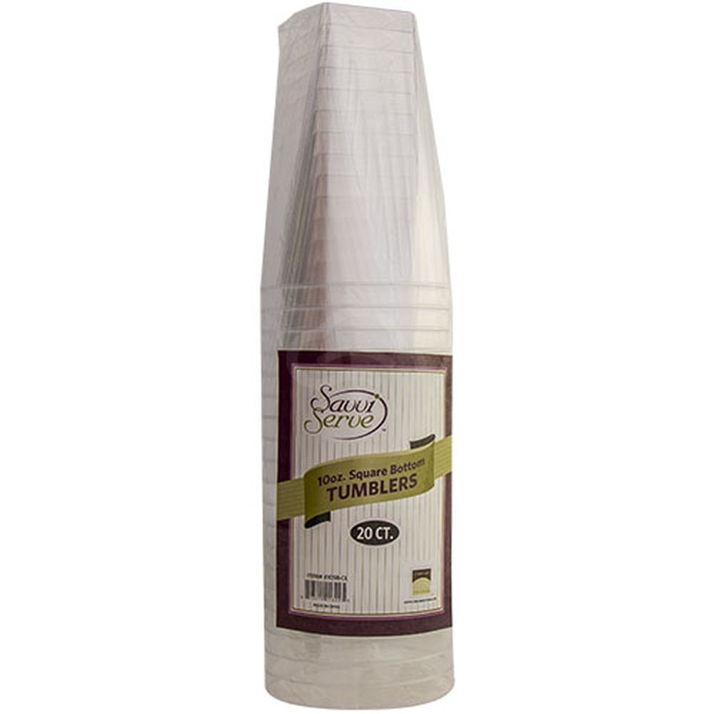 Savvi Serve Cups Tumblers Square 10 Oz, 20 Ct