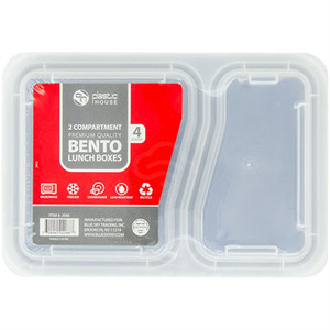 Plastic House Lunch Boxes 2 Compartment, 4 Ct