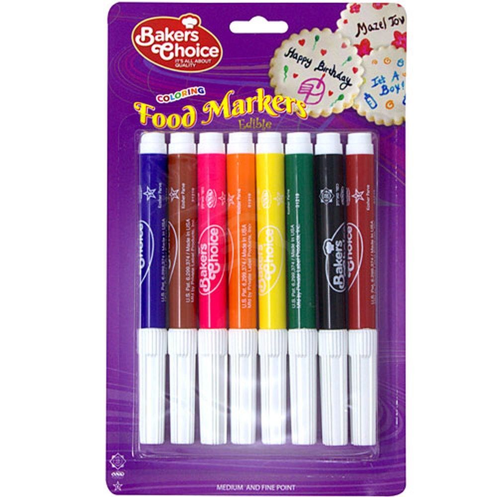 Baker's Choice Edible Food Markers Asst., 8 Pc