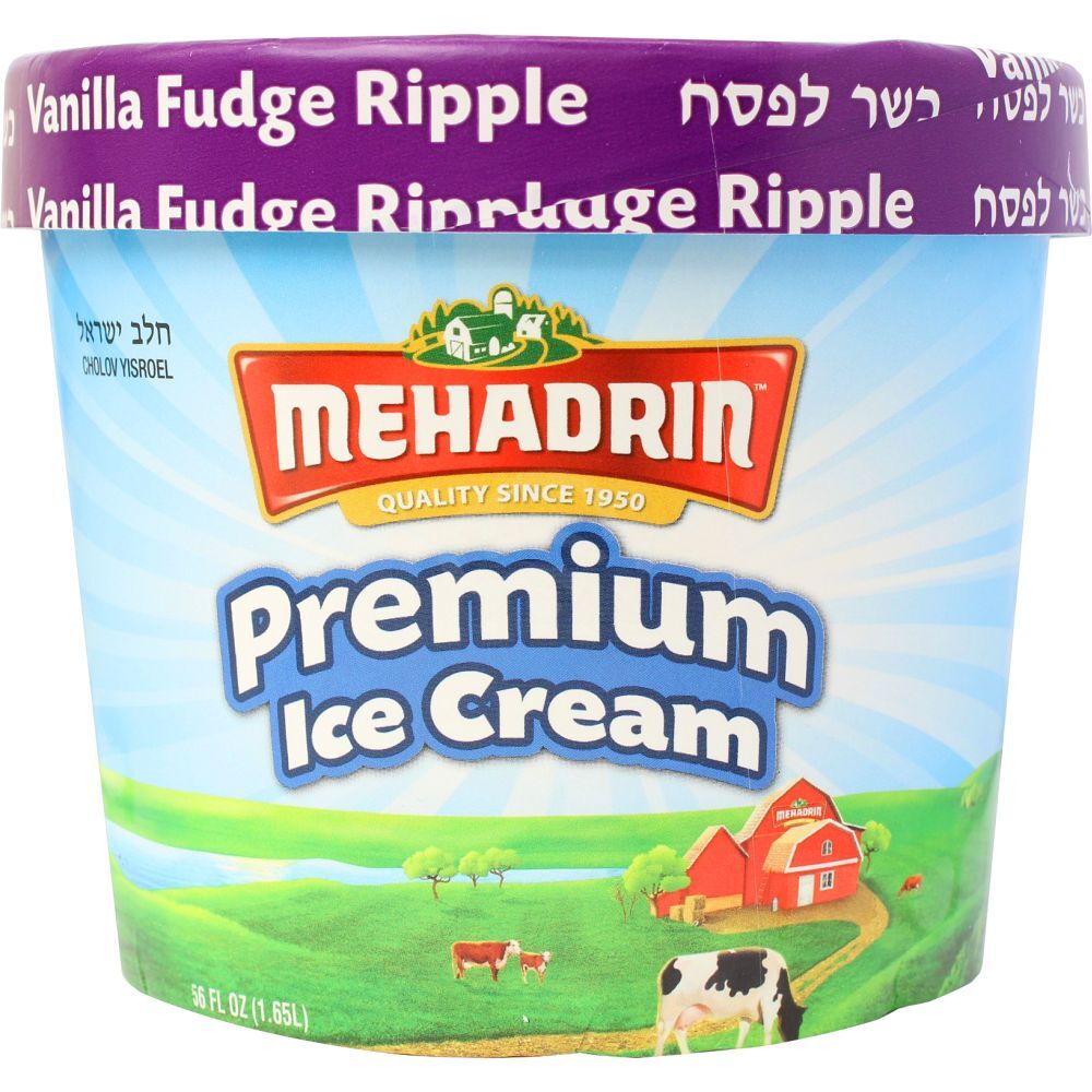 Mehadrin Van Fudge Ripp Ice Cream Kfp, 64 Oz