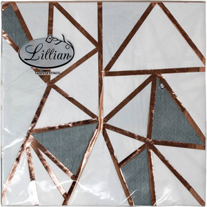 Lillian Napkin Mosaic Rose Gold, 20 Pc