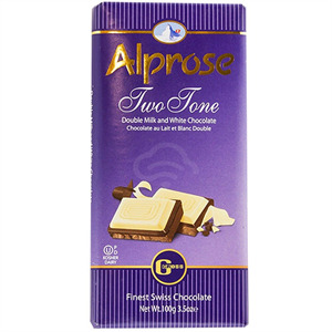 Alprose Two Tone Milk Chocolate Bar, 3.5 Oz