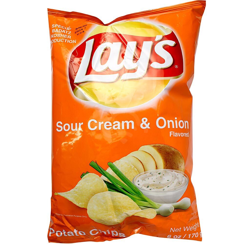 Lay's Sour Cream & Onion Potato Chips, 6 Oz