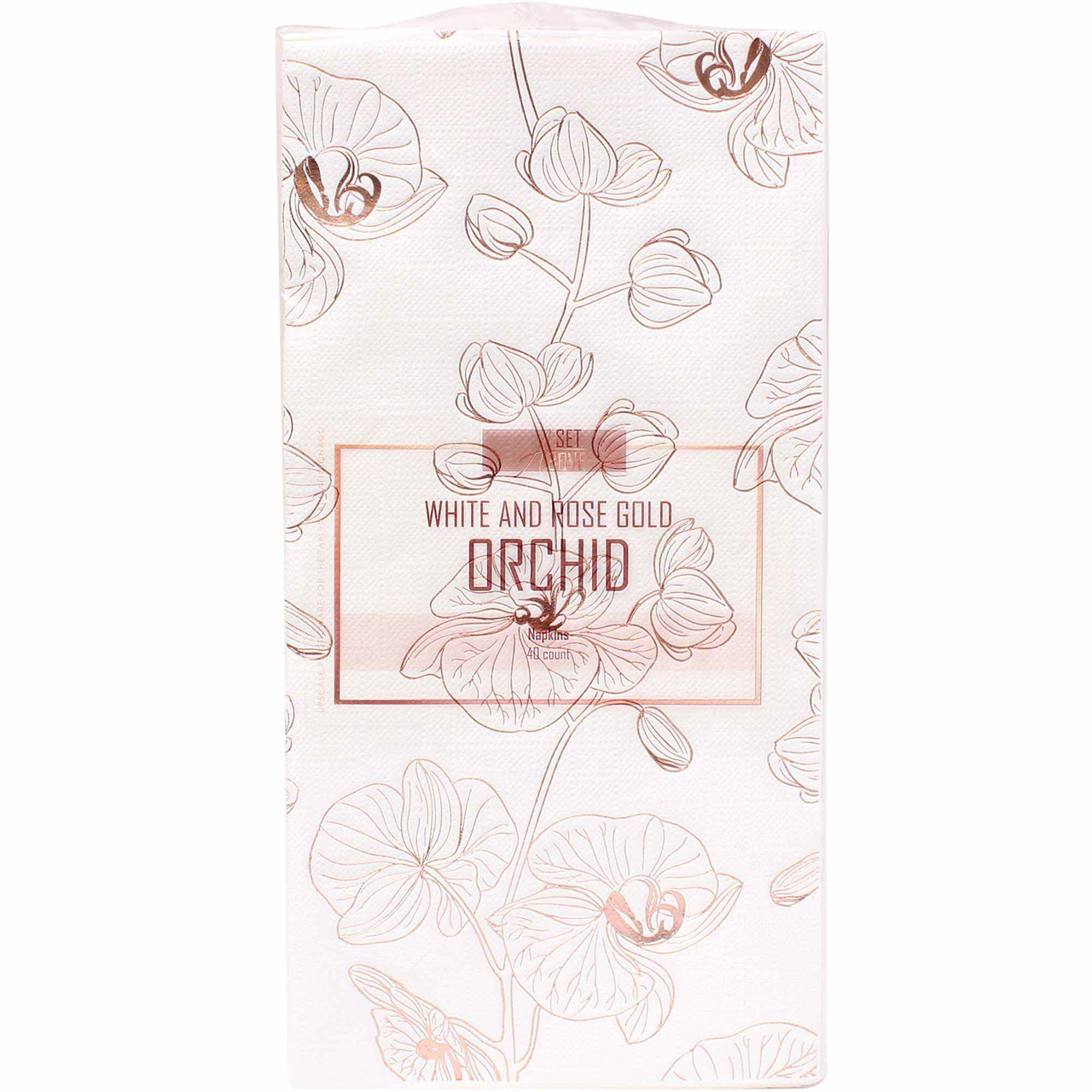 A Set Above White & Rose Orchid Napkin, 40 Ct | RocklandKosher.com