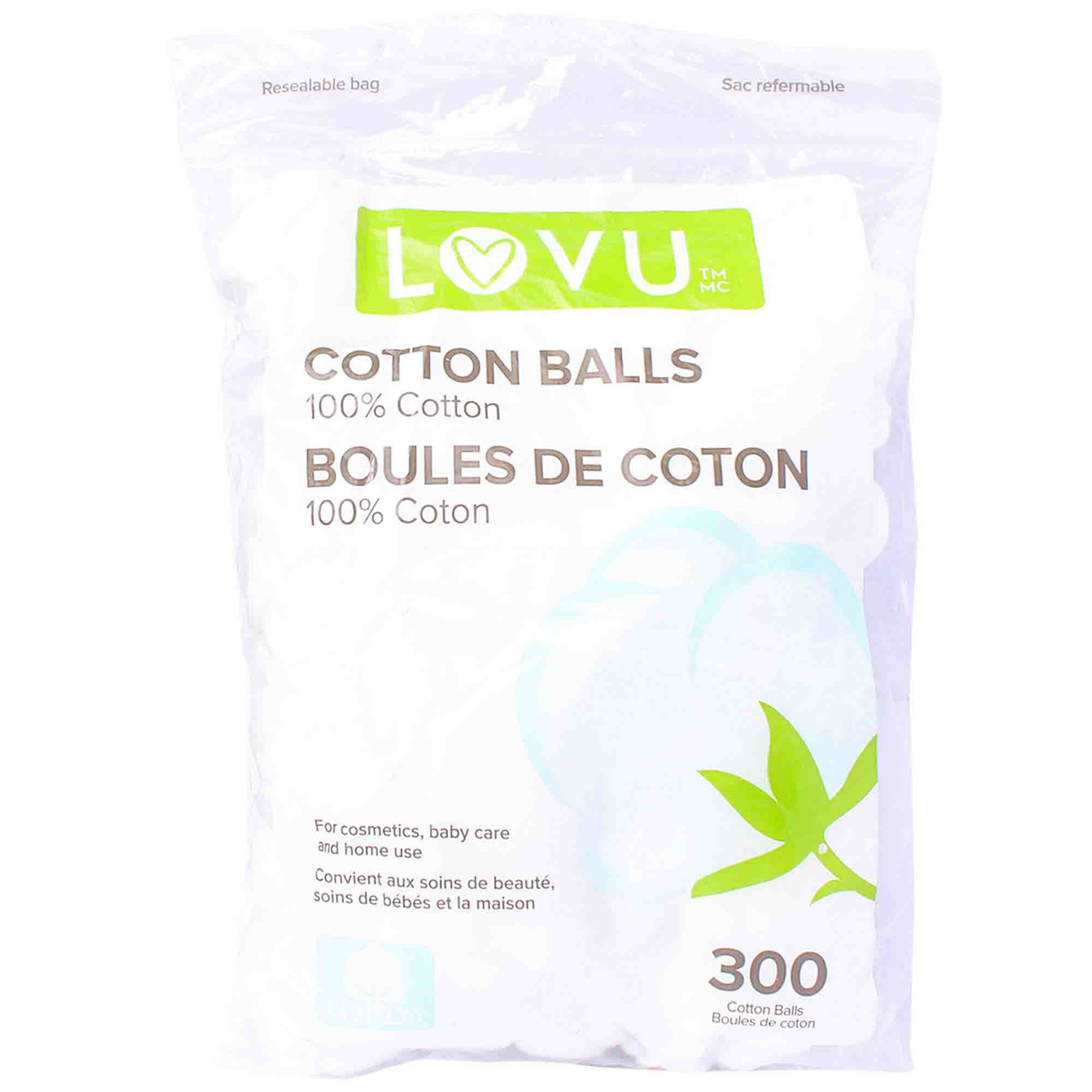 Lovu 100% Cotton Balls, 300 Ct