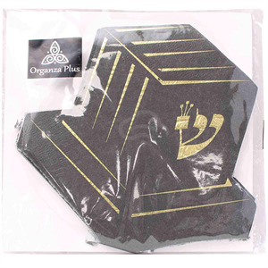 Organza Plus Tefilin Shaped Napkins Gold, 16 Ct