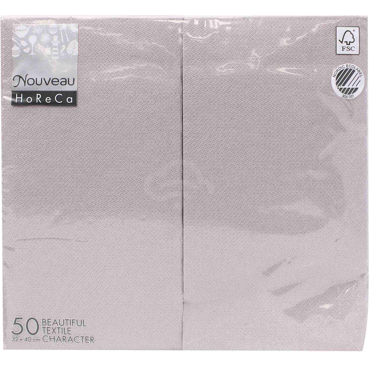 Nouveau  Linen Like Napkins Gray, 50 Ct