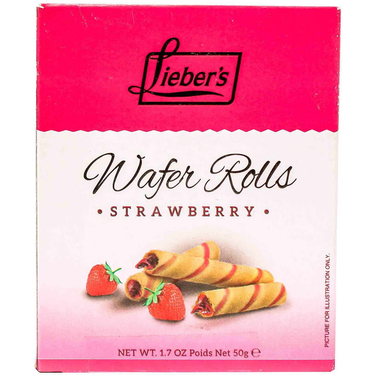 Lieber's Wafer Rolls Strawberry, 1.7 Oz