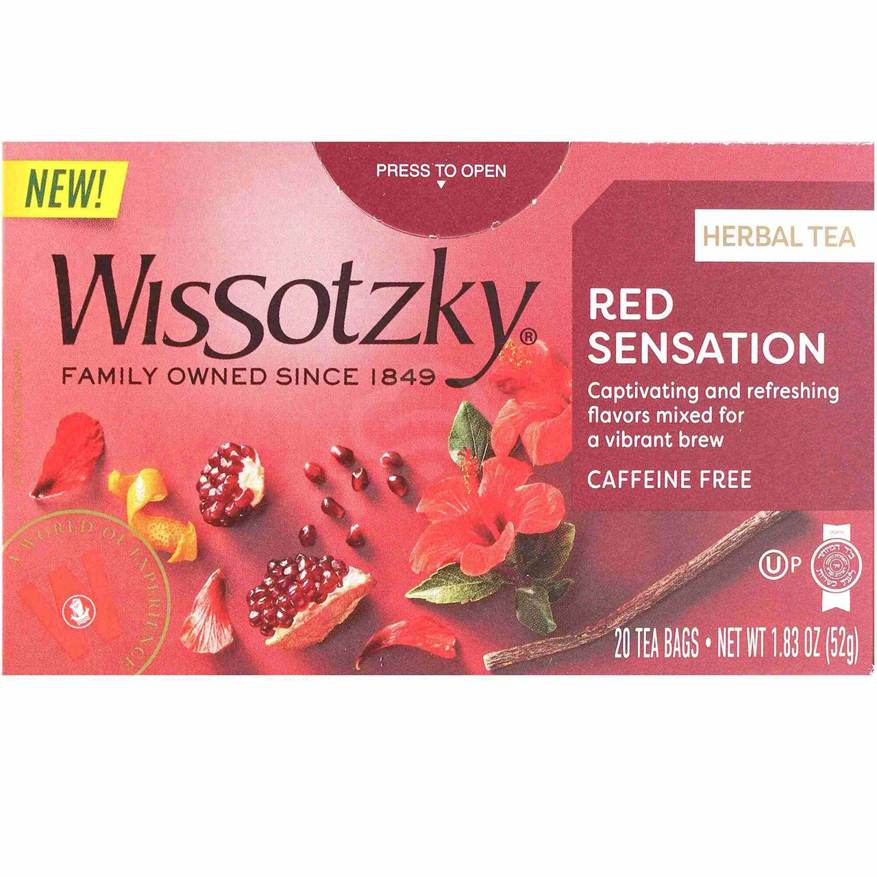 Wissotzky Tea Herbal Red Sensation, 1.83 0z/ 20 Ct