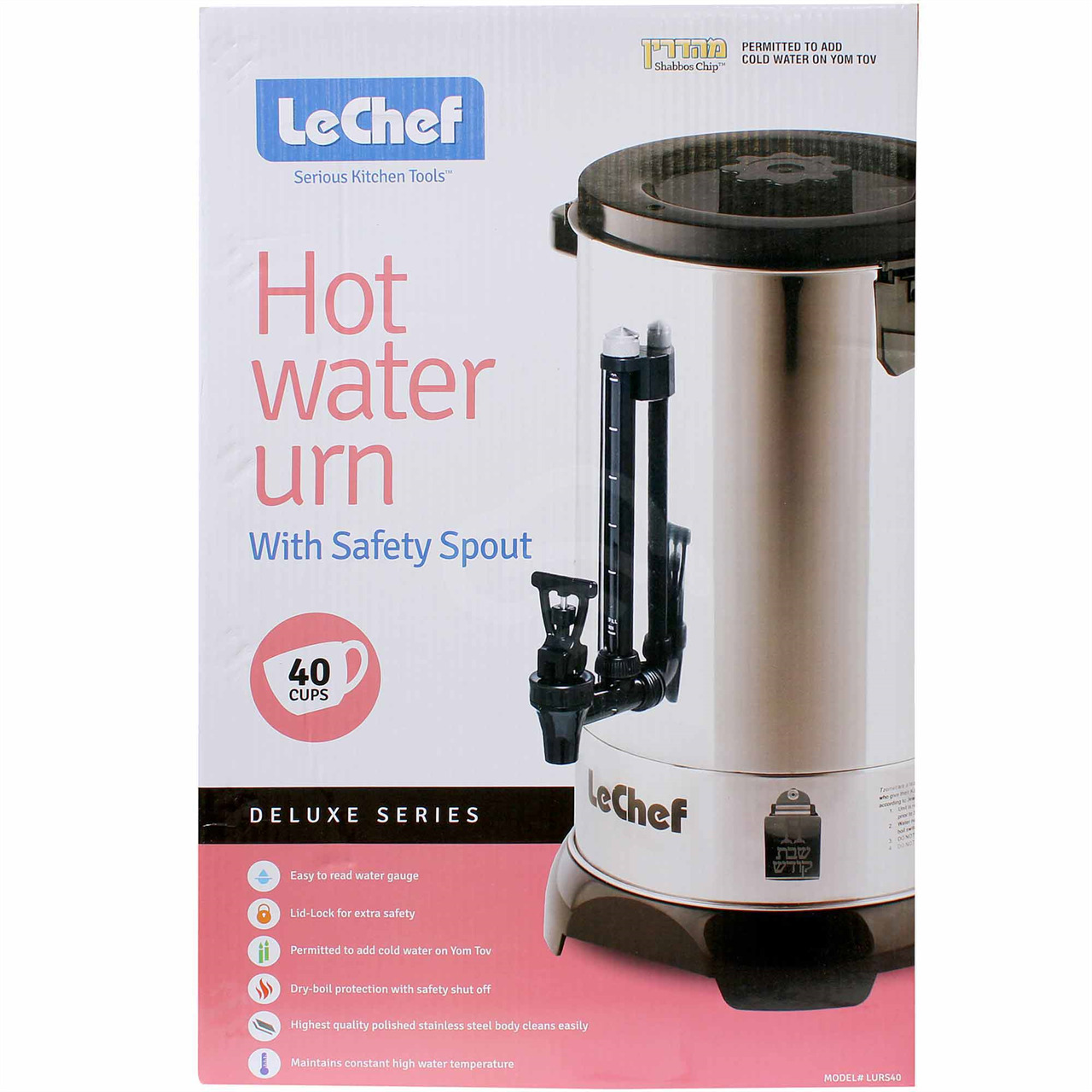 Le Chef Hot Water Urn 40 Cup S/S W/S