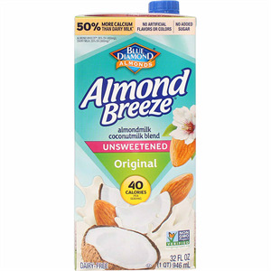Blue Diamond Almond Breeze Coconut Unsweete, 32 Oz