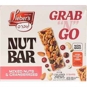 Lieber's Grab N'go Nut Bar Mixed Nuts & Cranberri, 5 Pc