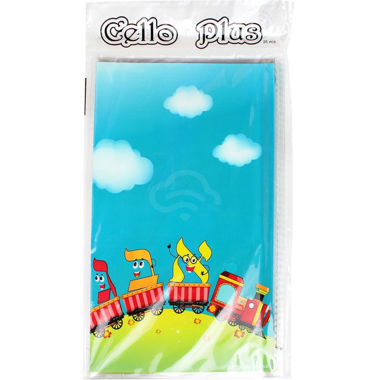 Organza Plus Cello Bags Alef Beis Train, 25 Bag