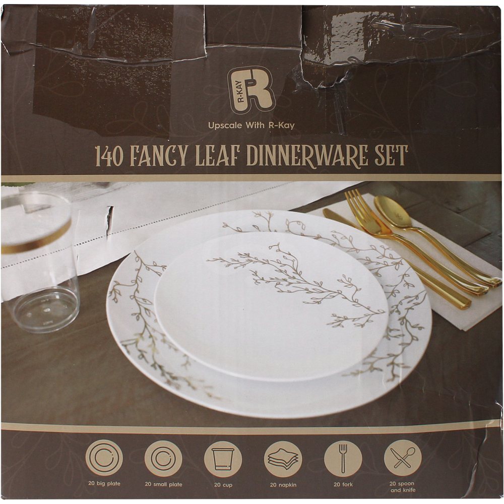 R-Kay Dinnerware 20/set Fancy Gold Leaf, 140 Ct