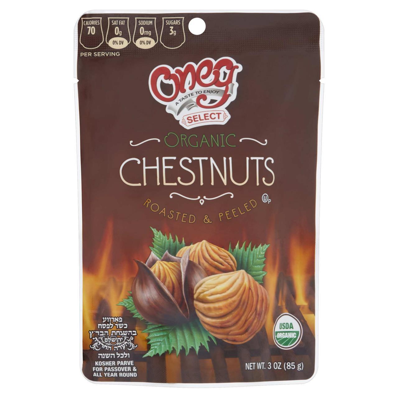 Oneg Organic Chestnuts Roasted & Peeled, 3 Oz