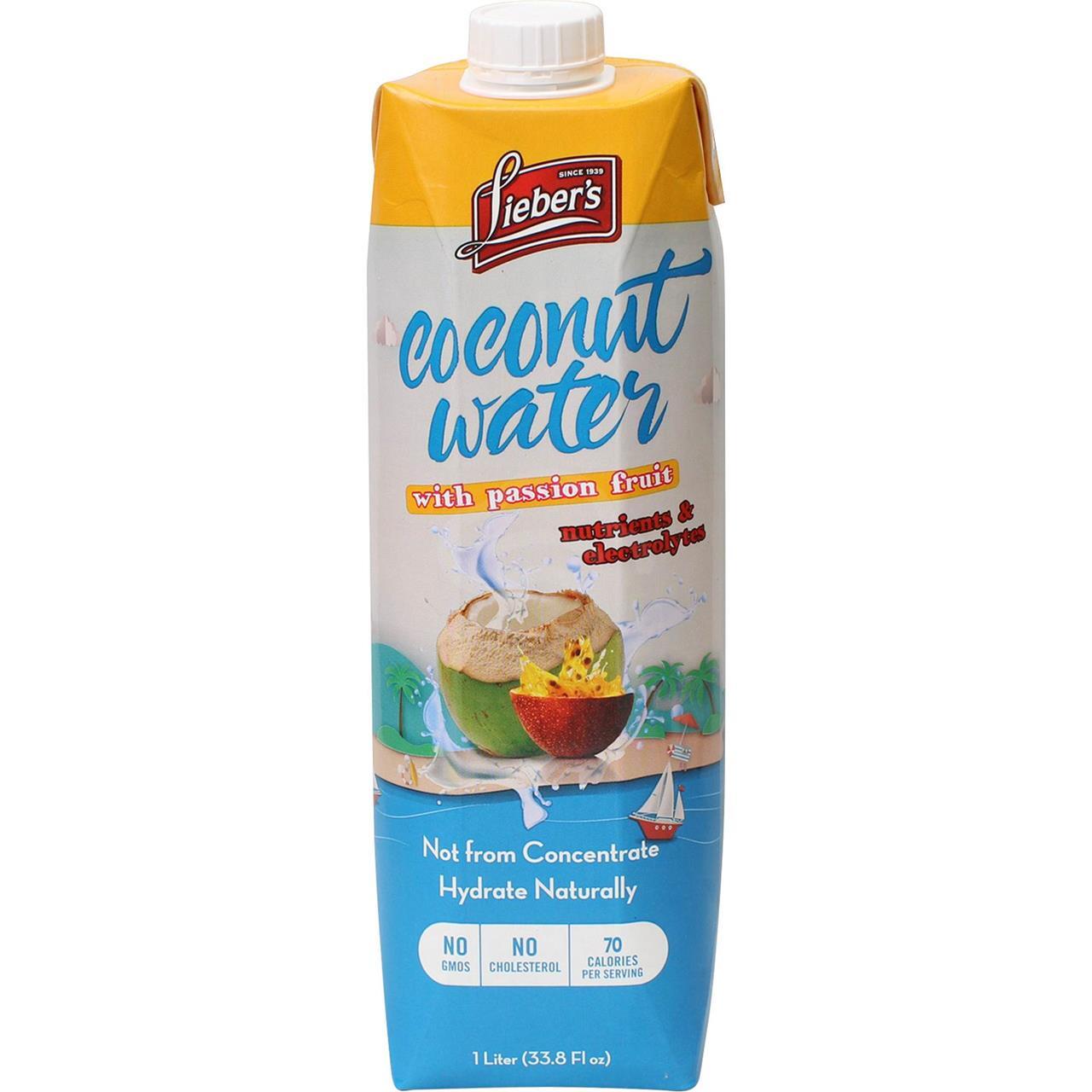 Lieber's Coconut Water W/Passion Fruit, 33.8 Oz