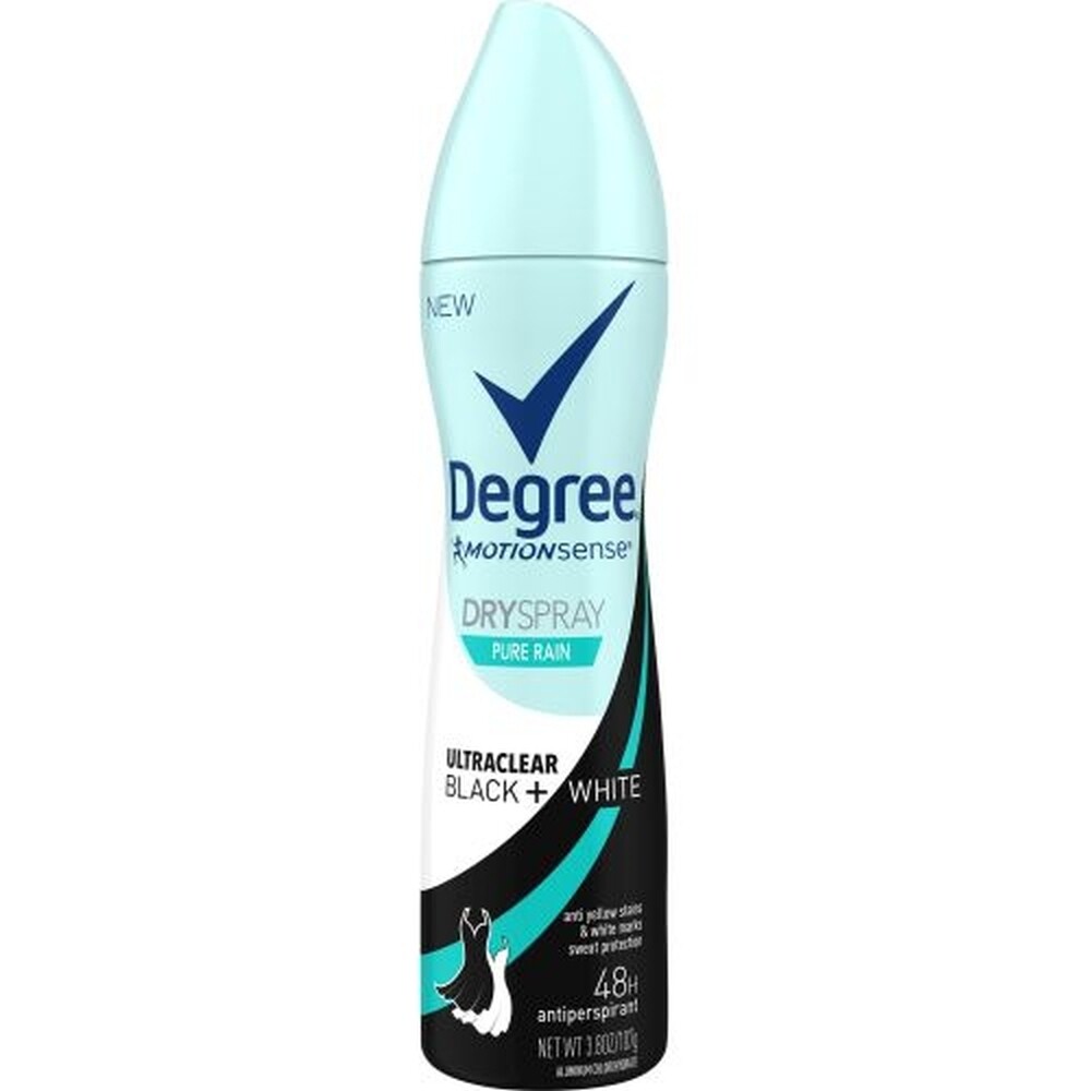 Degree Black & White Pure Rain Dry Spray Deodorant, 3.8 Oz