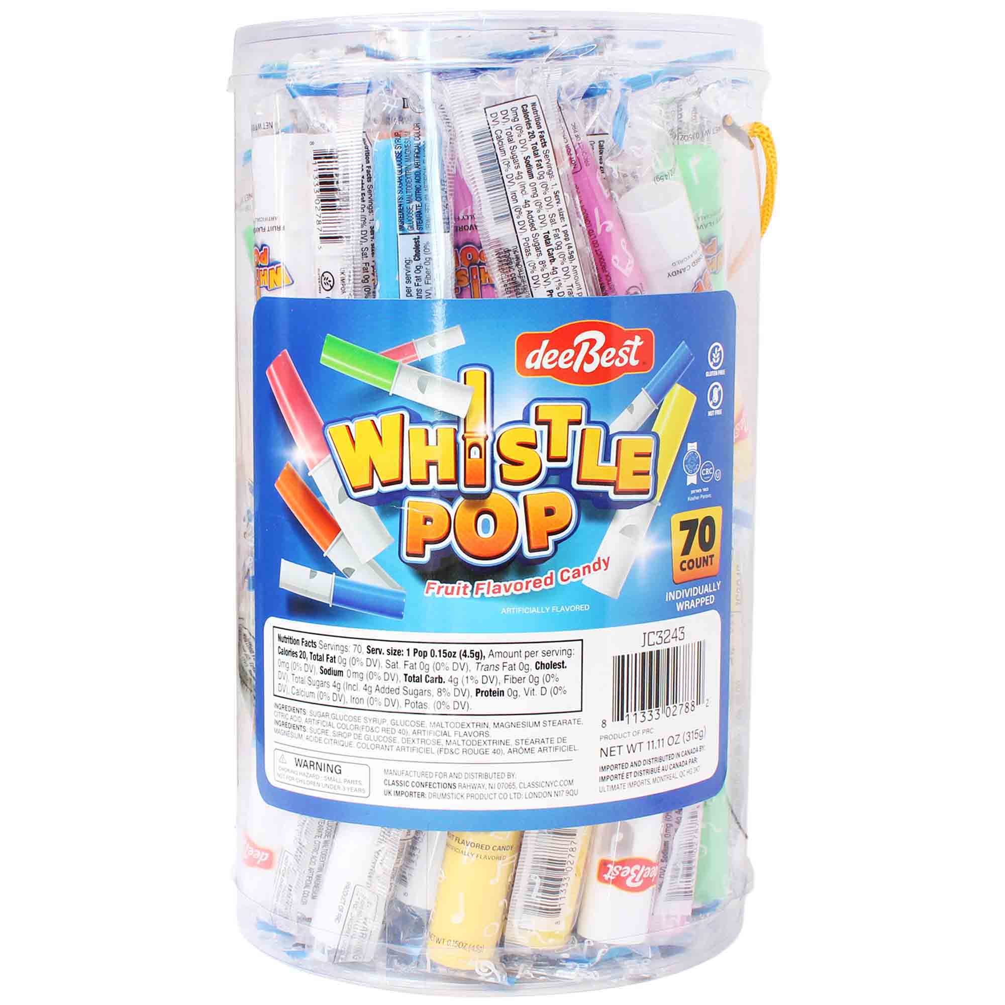 Dee Best Whistle Pop, 70 Count, 11.11 Oz