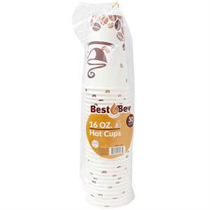 Best Bev Hot Cups Print 16Oz., 30 Ct