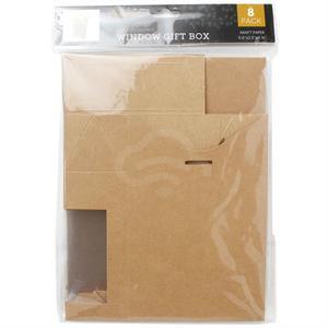 Hammont Gift Boxes Window Kraft 5.5X2.5X8.16, 8 Box