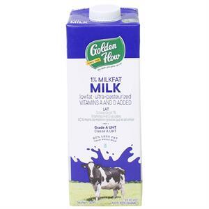 Golden Flow 1% Milkfat Uht Pasteurized Milk, 32 Oz