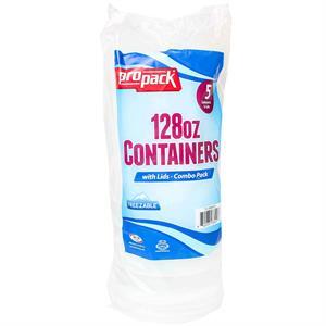 Propack Containers W/Lids 128 Oz, 5 Set
